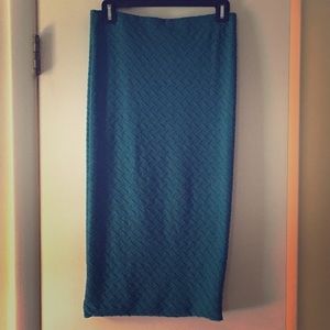 Turquoise blue high waisted skirt